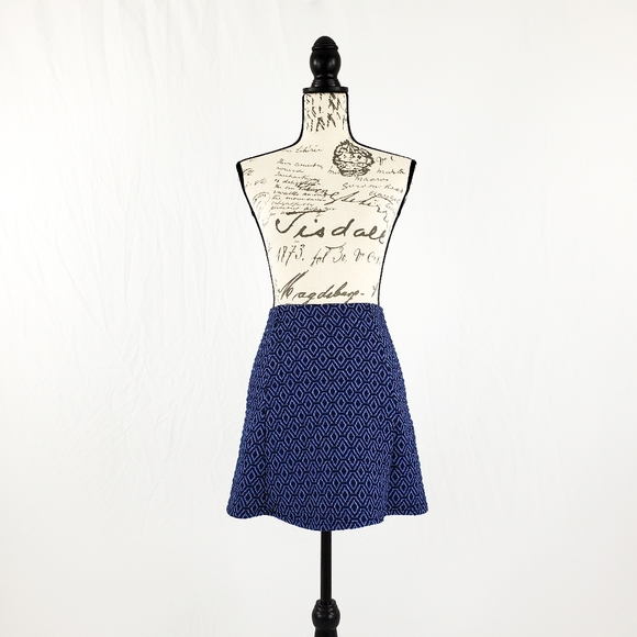 Zara Blue Mini Circle Skirt Size Small - Picture 5 of 9